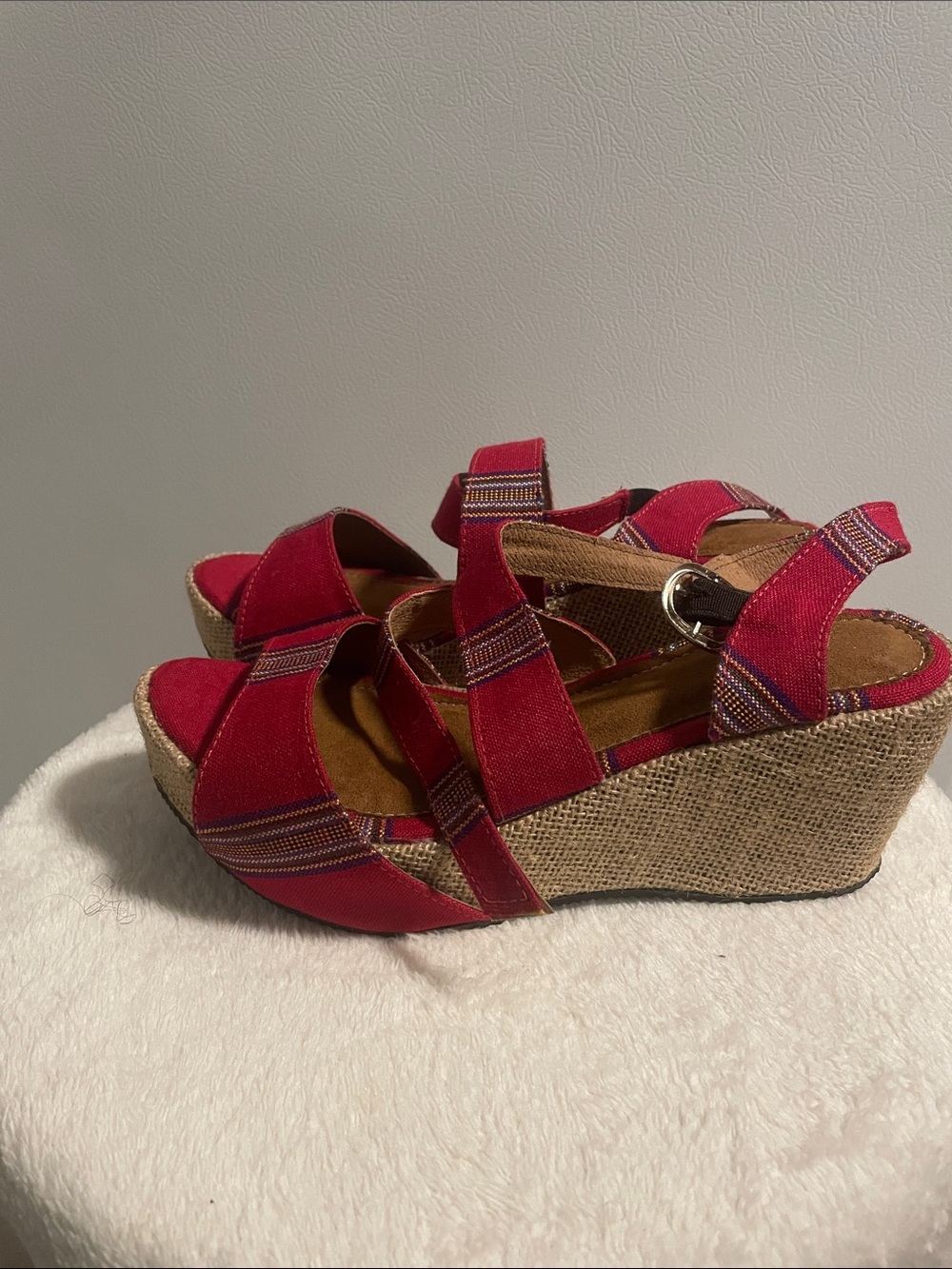 Women's Red Strappy Espadrille Sandals